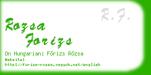 rozsa forizs business card
