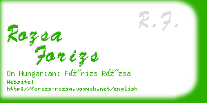 rozsa forizs business card